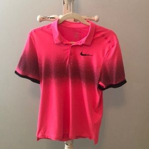Nike Sz S Roger Federer Collection Pink Shirt